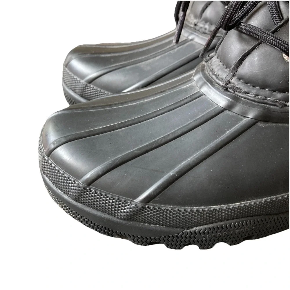 Sperry Top Sider Women's Size 8 Gosling Black Quilted Waterproof Duck Boots